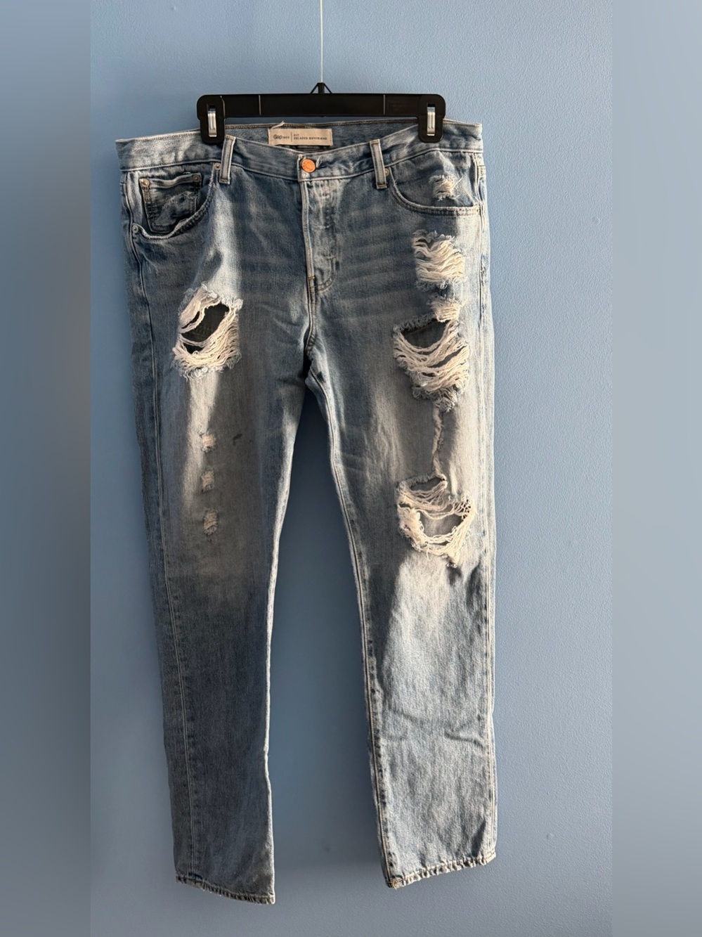 Gap 1969 Relaxed Boyfriend Distressed Jeans 31T Tall